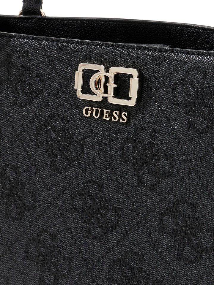 Guess Karnilla Logo Handbag In Coal For Women