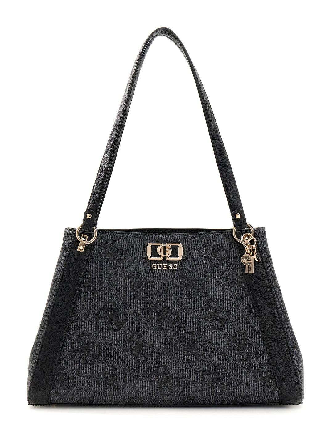 Guess Karnilla Logo Handbag In Coal For Women