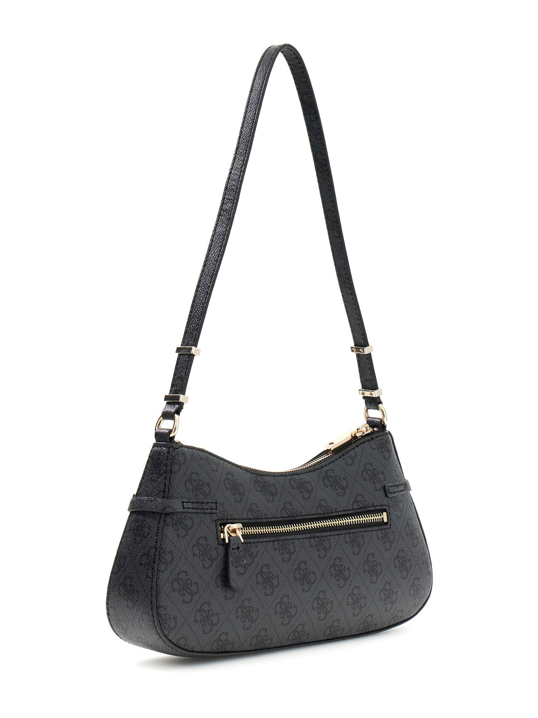Guess Leona Logo Shoulder Bag In Coal For Women