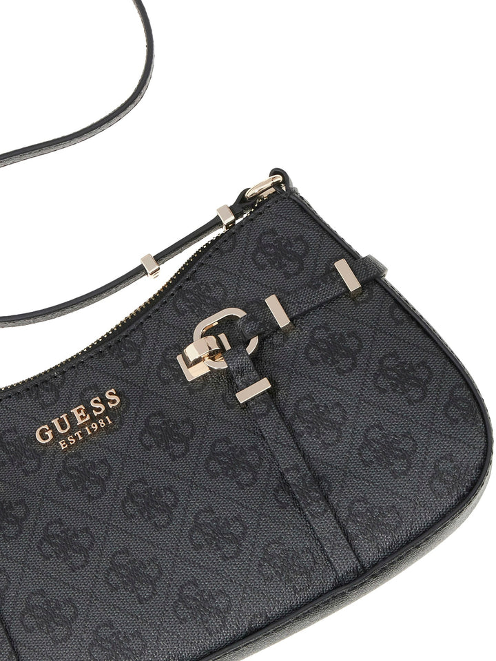 Guess Leona Logo Shoulder Bag In Coal For Women