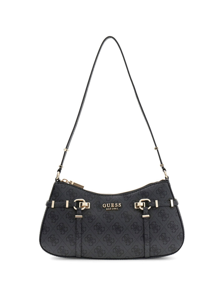 Guess Leona Logo Shoulder Bag In Coal For Women