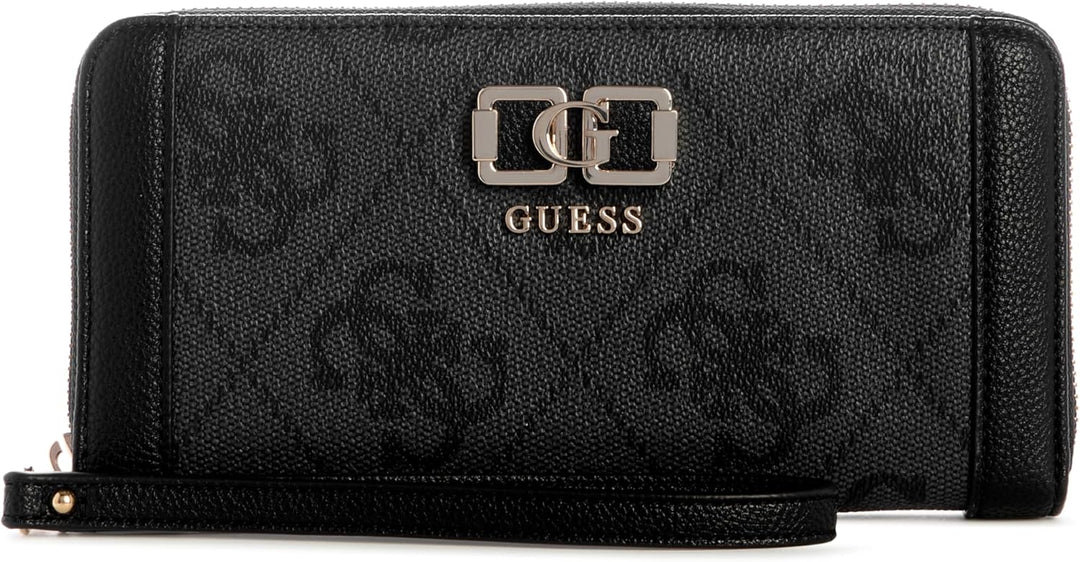 Guess Karnilla Logo Maxi Wallet In Coal For Women