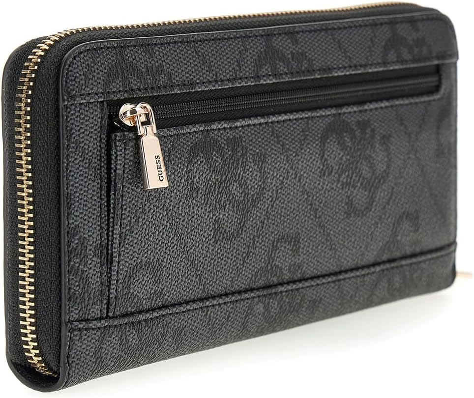 Guess Janie Logo Maxi Wallet In Coal For Women