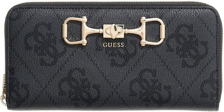 Guess Janie Logo Maxi Wallet In Coal For Women