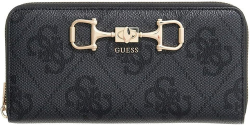Guess Janie Logo Maxi Wallet In Coal For Women