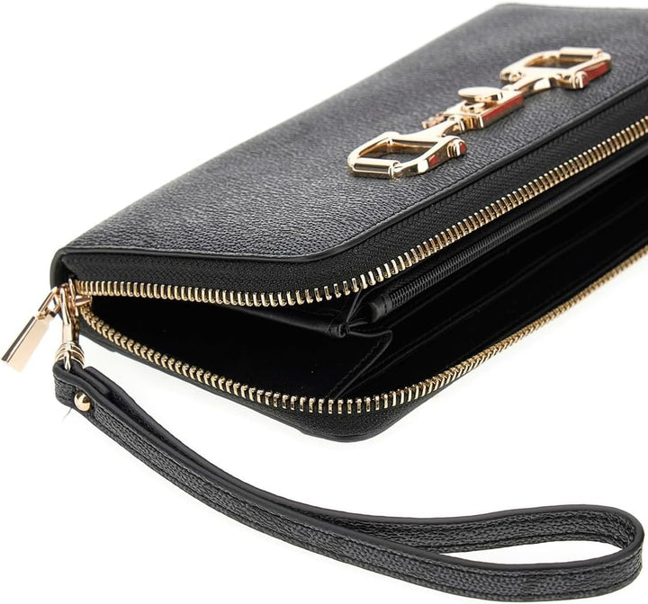 Guess Janie Logo Maxi Wallet In Coal For Women