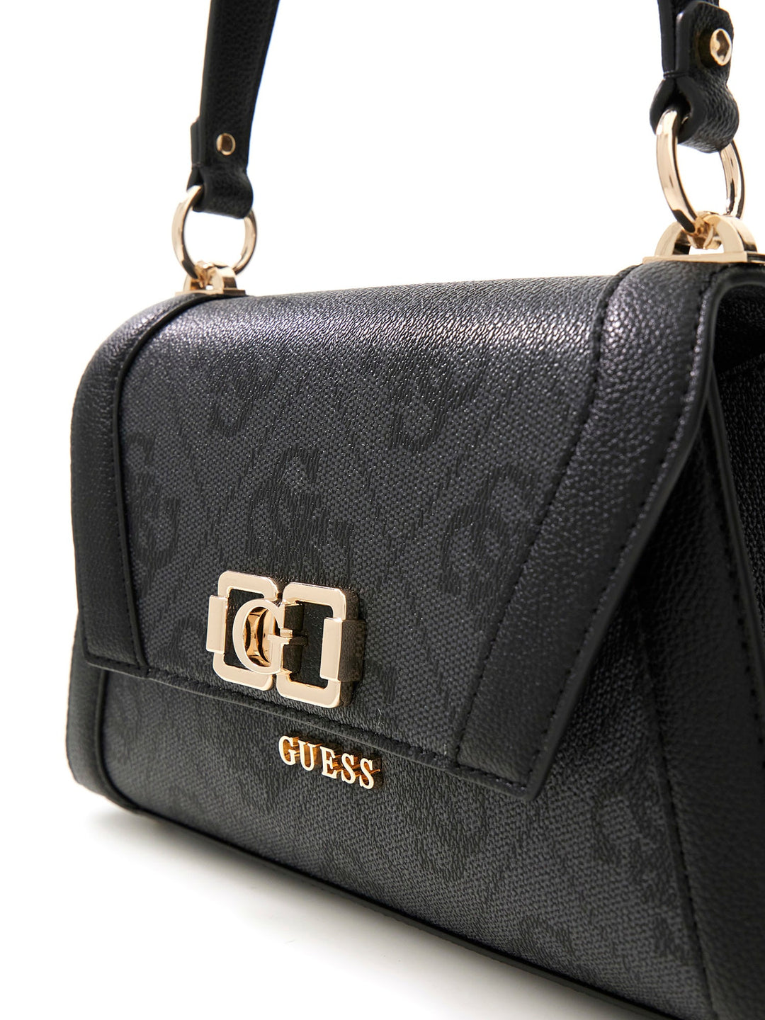 Guess Karnilla Logo Shoulder Bag In Coal For Women
