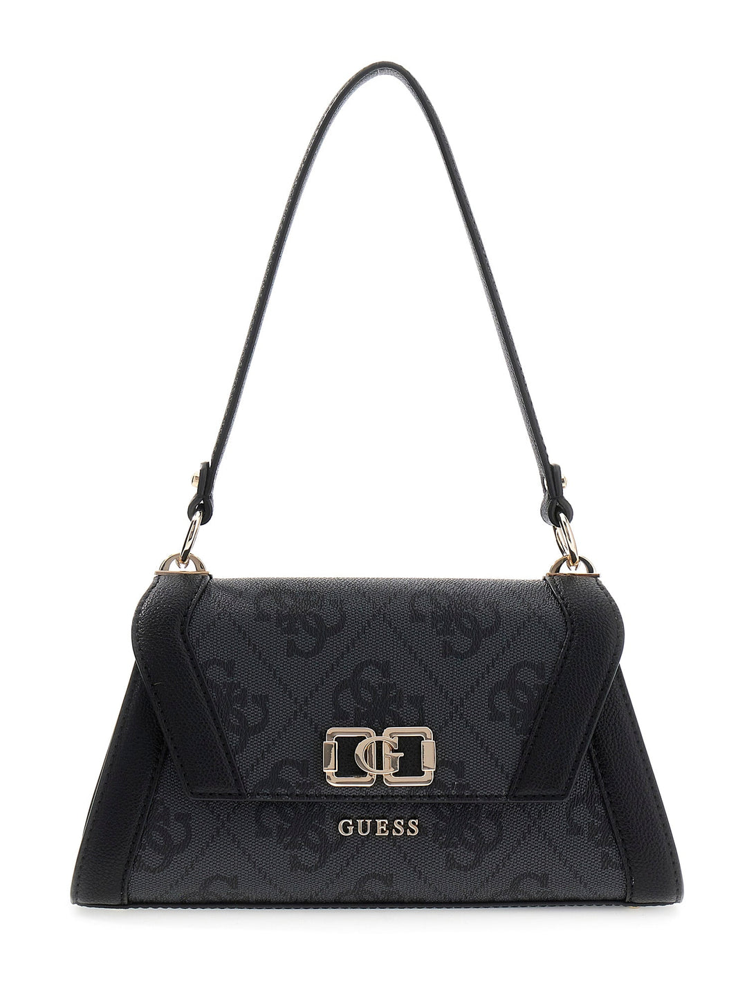 Guess Karnilla Logo Shoulder Bag In Coal For Women
