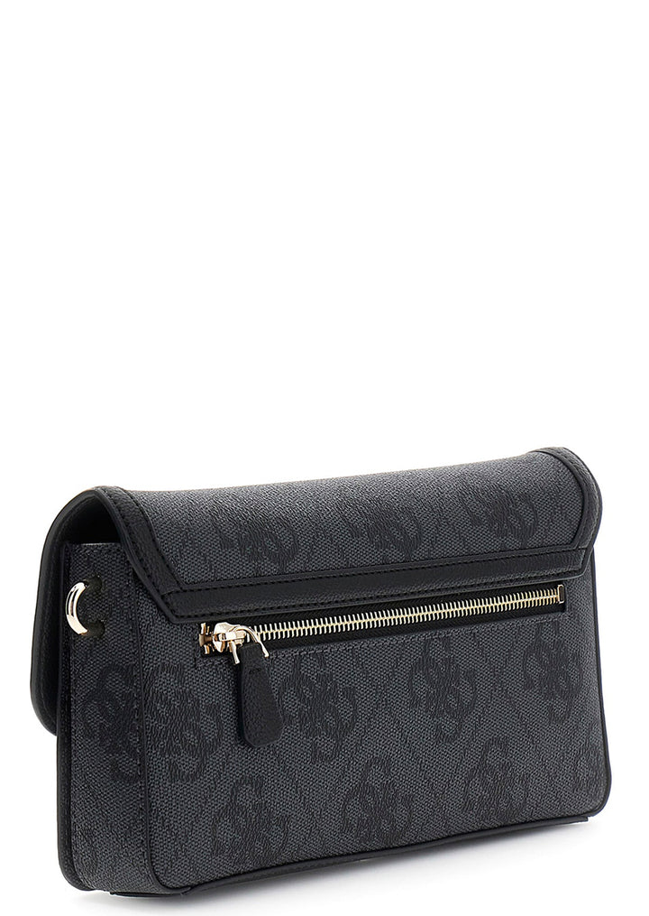Guess Sadie Flap Shoulder Bag In Coal For Women