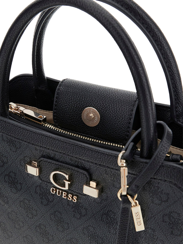 Guess Lindsey Girlfriend Satchel Bag In Coal For Women