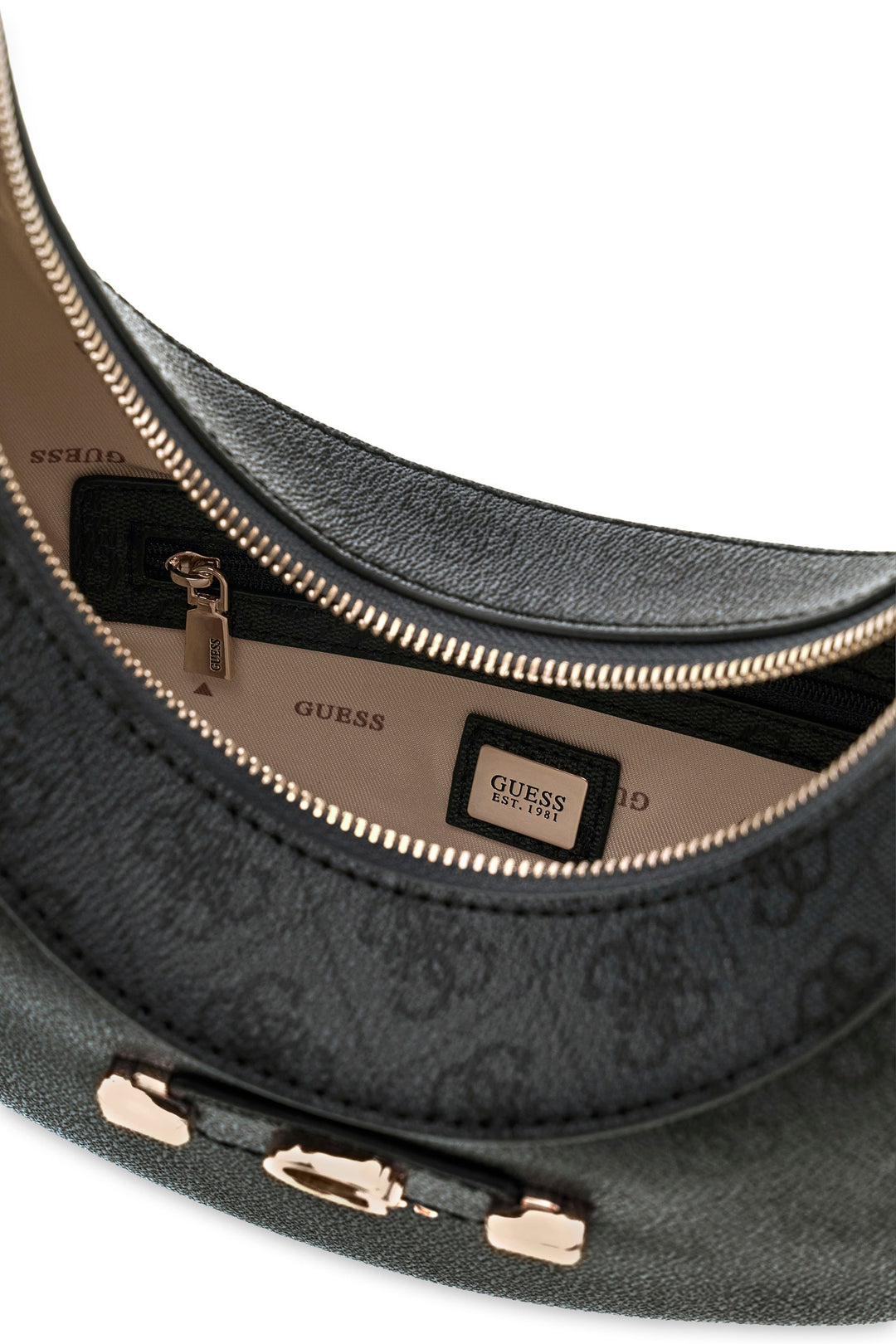 Guess Lindsey Hobo Bag In Coal For Women
