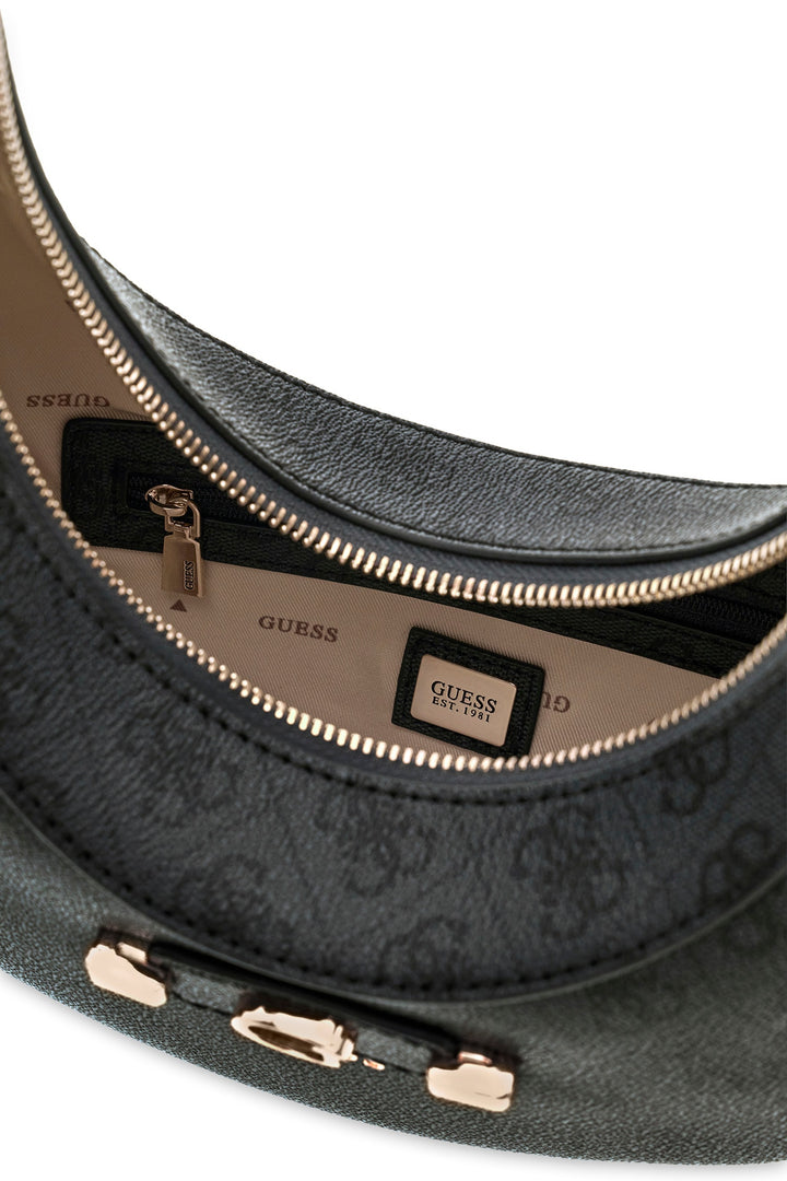 Guess Lindsey Hobo Bag In Coal For Women