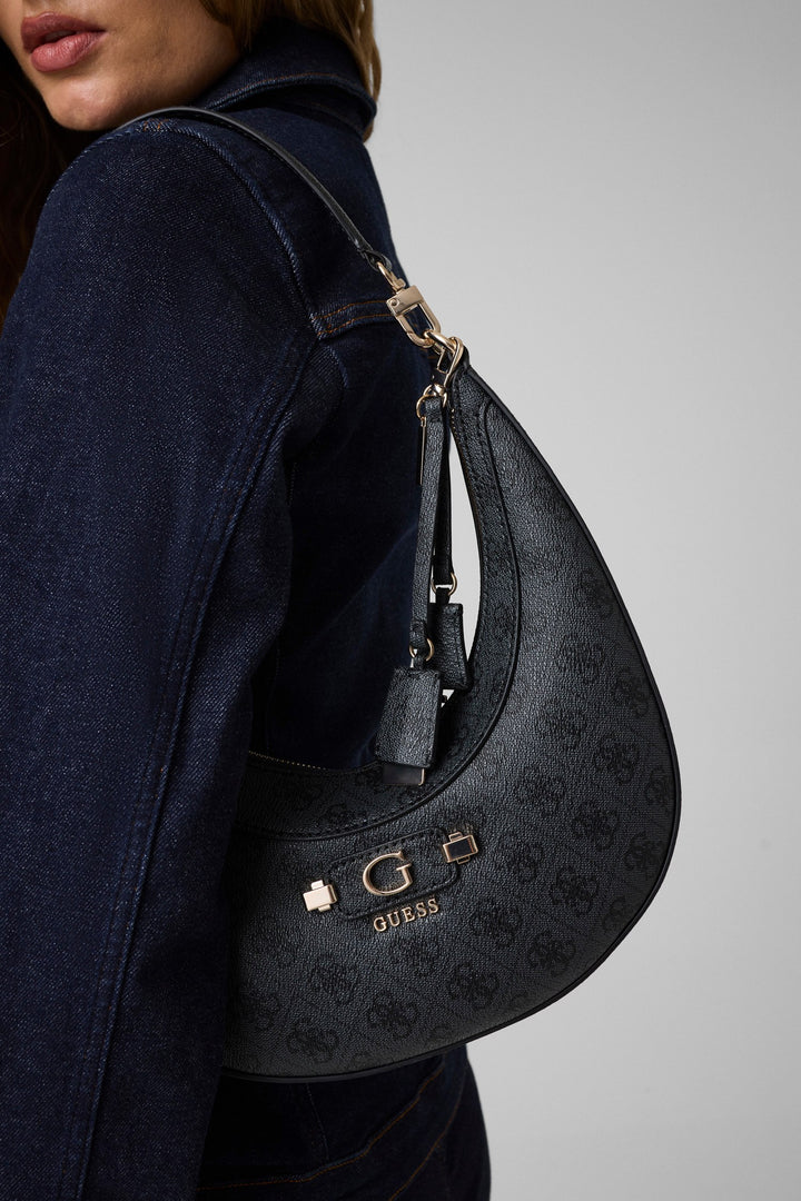 Guess Lindsey Hobo Bag In Coal For Women