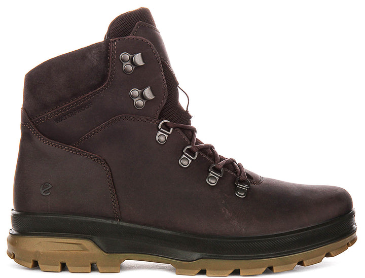Ecco Rugged Track Boots In Coffee For Men
