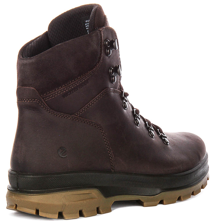 Ecco Rugged Track Boots In Coffee For Men