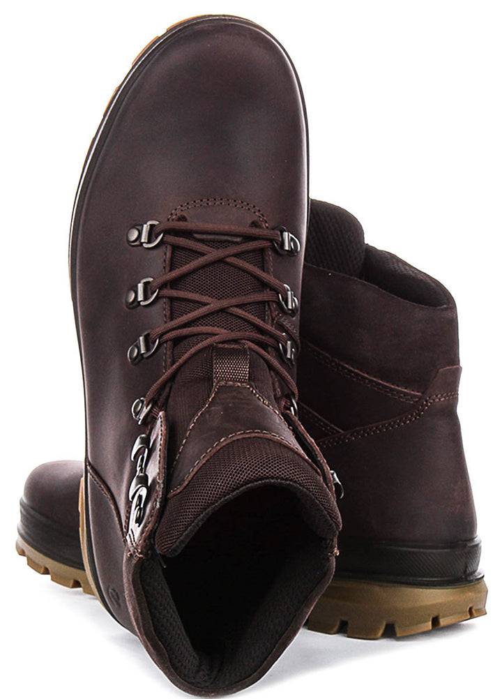 Ecco Rugged Track Boots In Coffee For Men