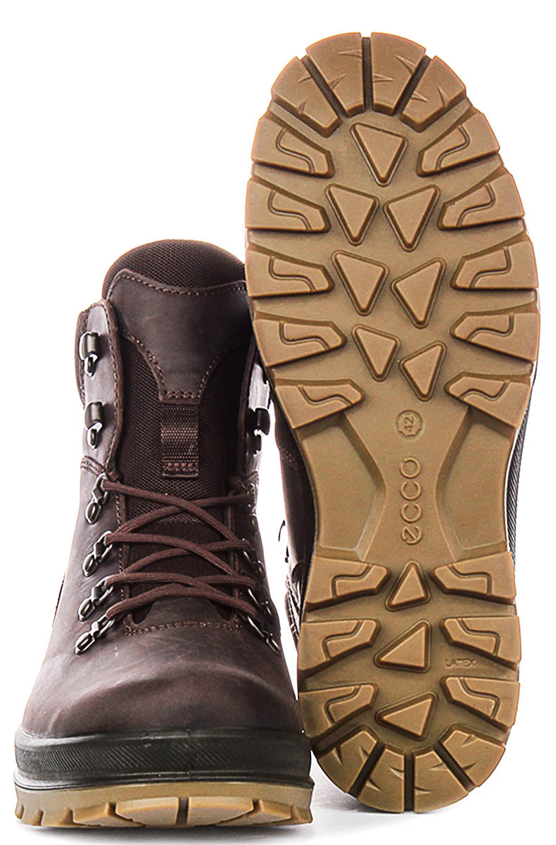 Ecco Rugged Track Boots In Coffee For Men