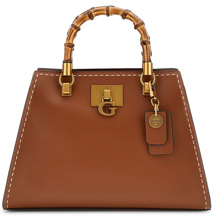 Guess  Stephi Bamboo Tote Flap In Cognac For Women