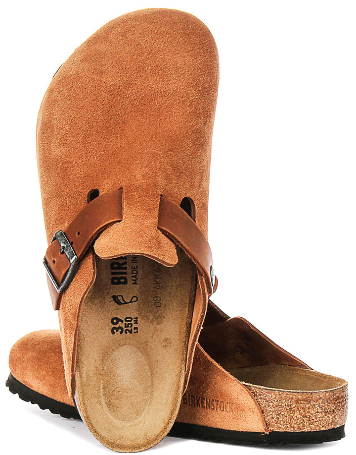 Birkenstock Boston Bs In Cognac | Regular Fity