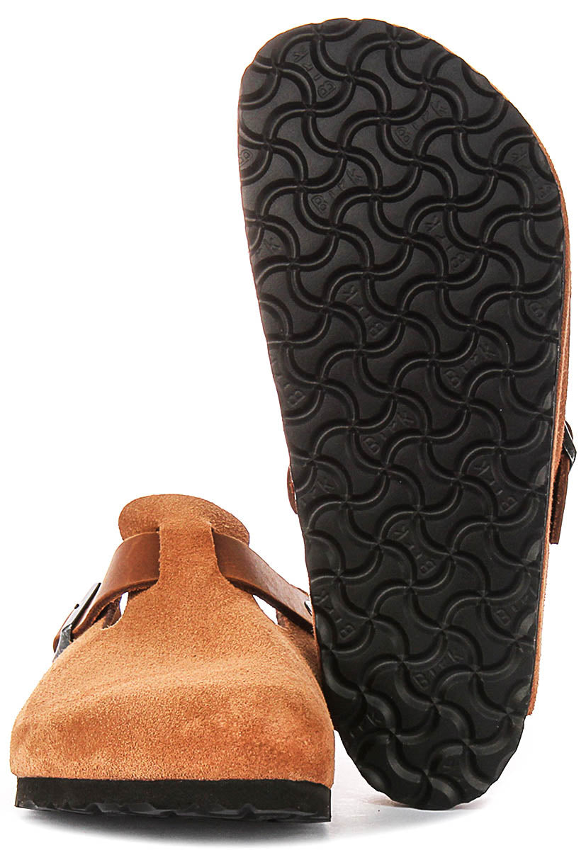 Birkenstock Boston Bs In Cognac | Regular Fity