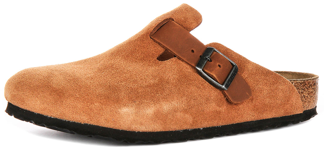 Birkenstock Boston Bs In Cognac | Regular Fity