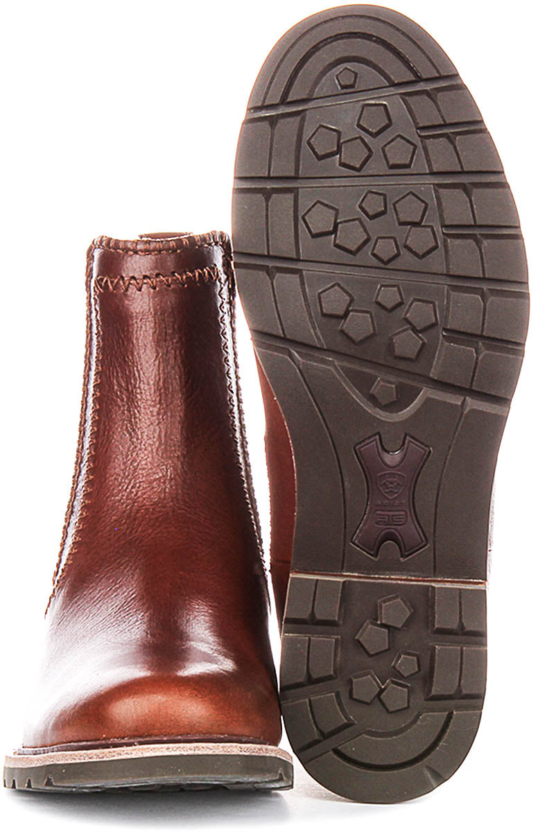 Ariat Wexford Whip Stitch Chelsea Boots In Cognac