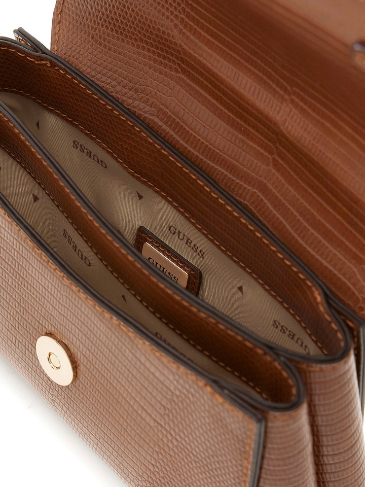 Guess Melinda Mini Cross Body Bag In Cognac For Women