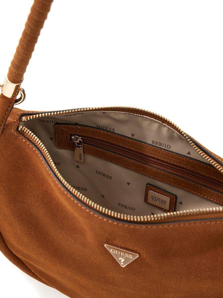 Guess Danya Logo Shoulder Bag In Cognac For Women