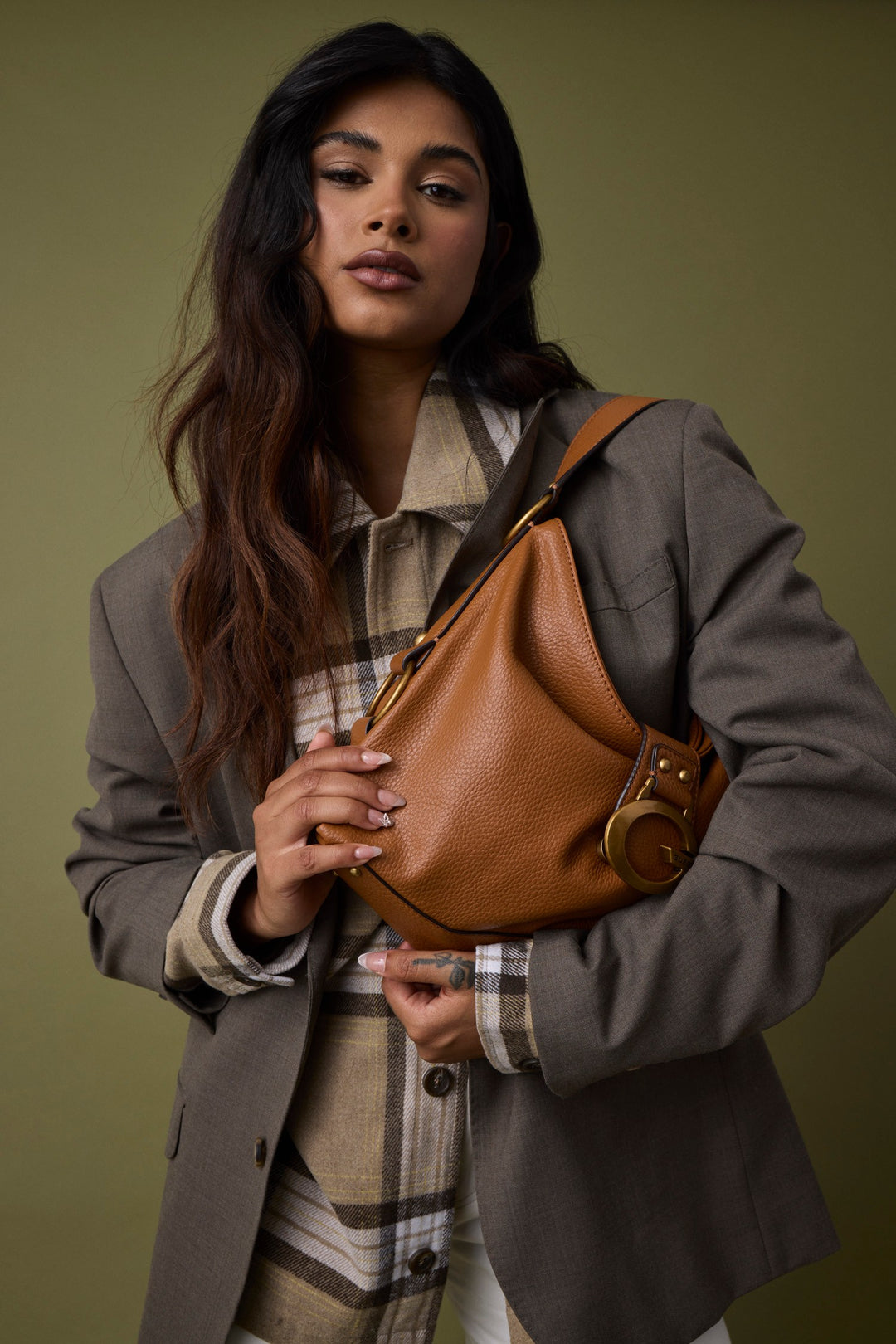 Guess Camden Medium Shoulder Bag In Cognac For Women