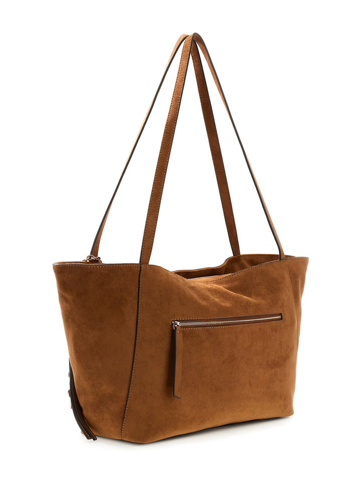Guess Devon Shopper Satchel Bag In Cognac For Women