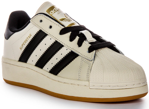 Adidas Superstar XLG en crema para mujeres Grandes entrenadores de encaje 4feetshoes