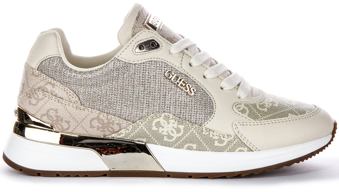 Guess Moxea Trainers In Cream For Women