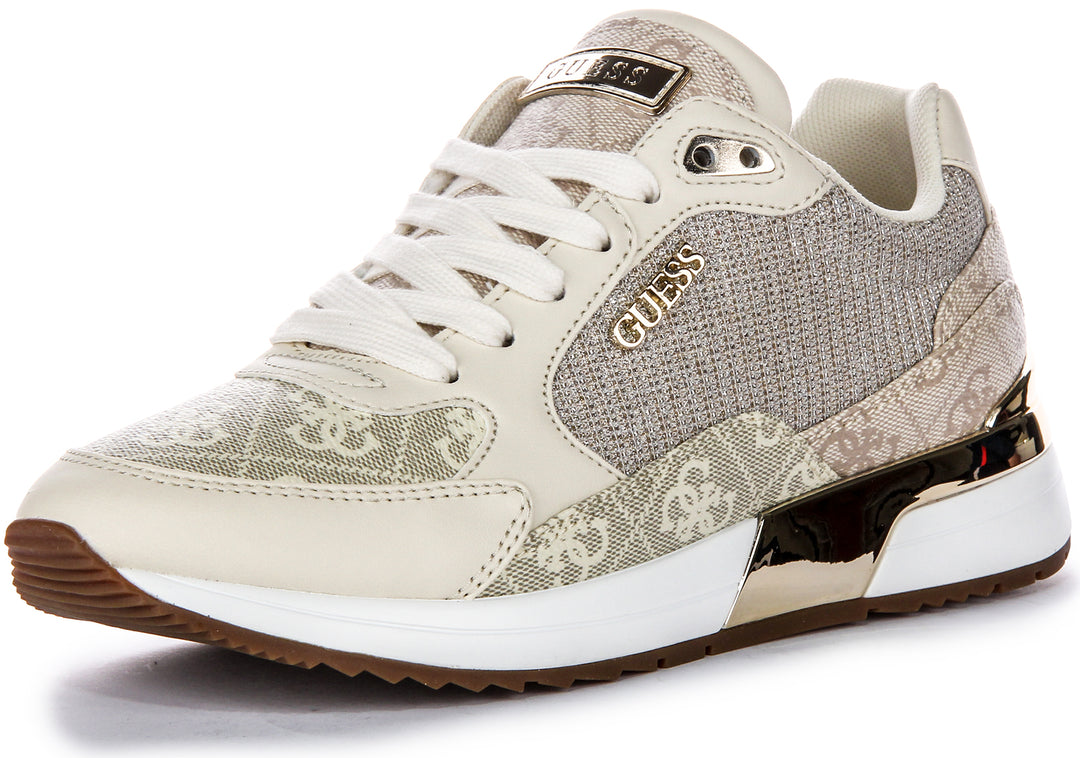 Guess Moxea Trainers In Cream For Women