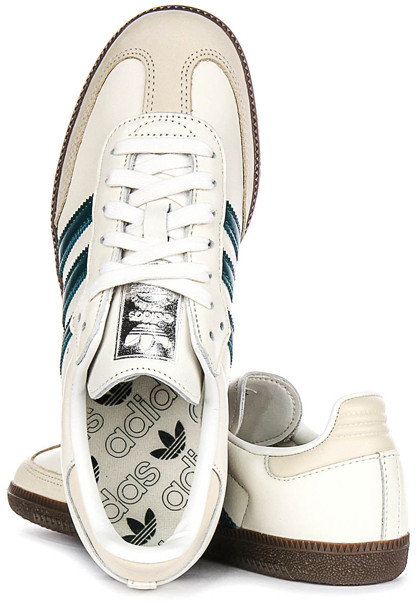 Adidas Samba OG Cream Green | Womens 3 Stripes Retro 70S Trainer 4feetshoes Adidas Samba OG Cream Green | Womens 3 Stripes Retro 70S Trainer 4feetshoes