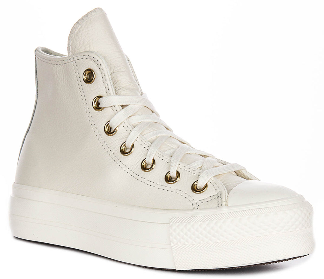 Converse A12764C All Star Lift Platform In Cream For Women