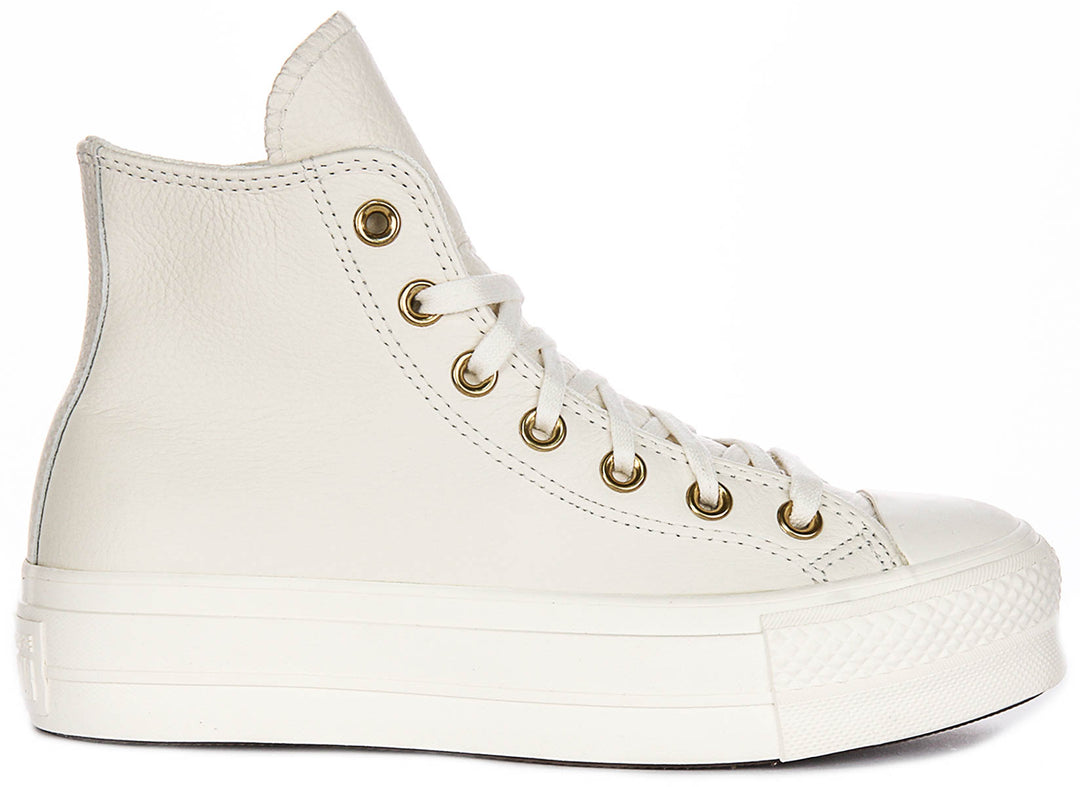 Leather Converse Lift High White Converse A12764C All Star Lift