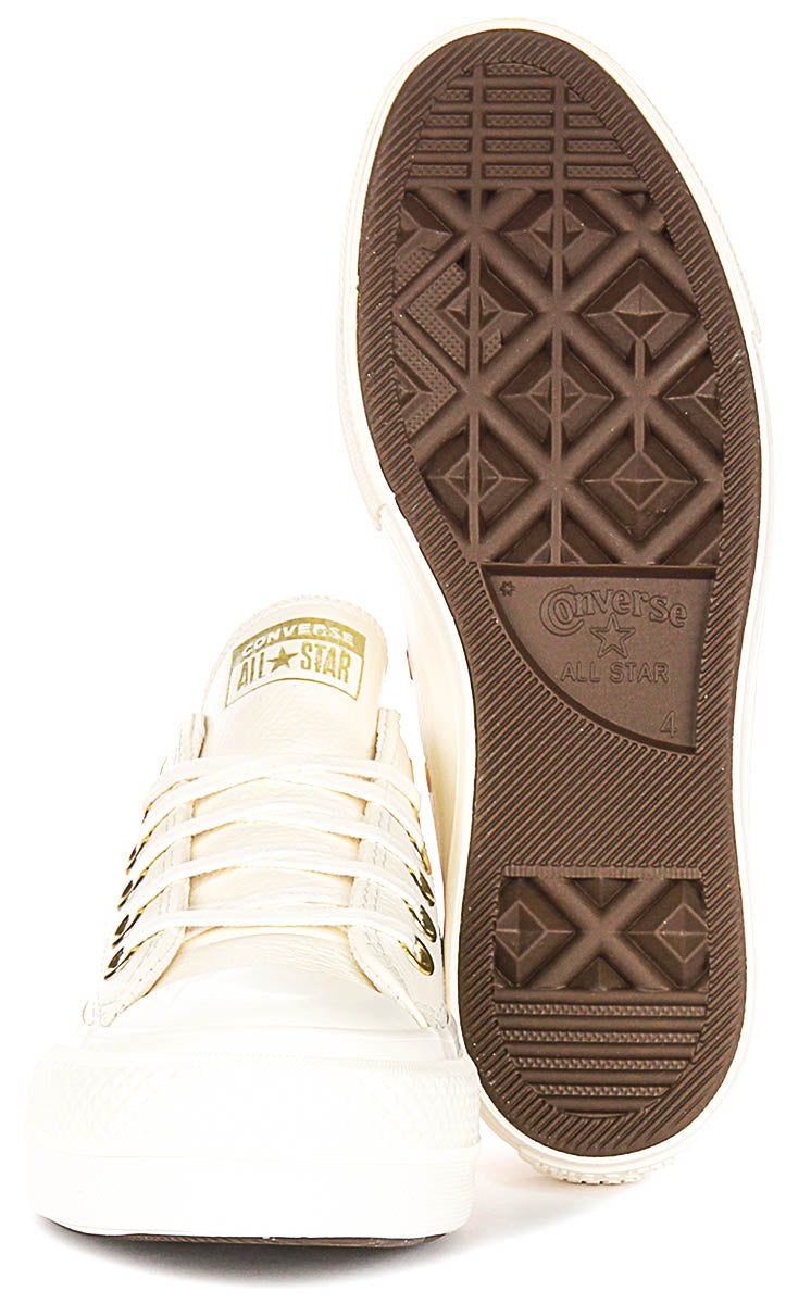 Converse All Star Lift A12765C In Cream Leather