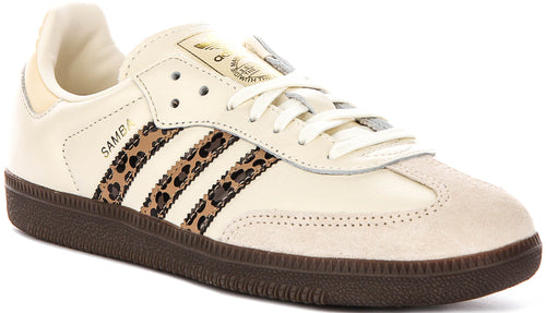 Adidas Samba OG J In Cream Leopard For Junior