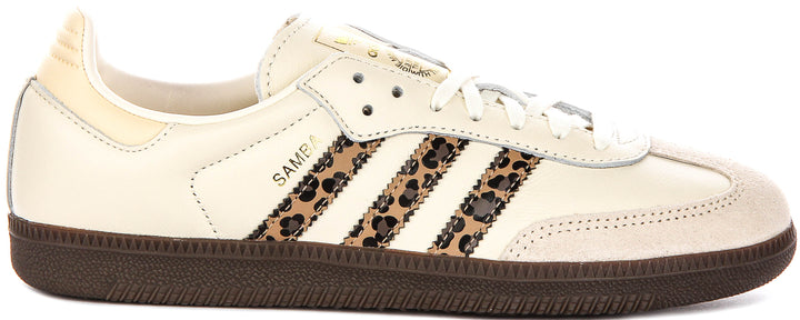 Adidas Samba OG J In Cream Leopard For Junior