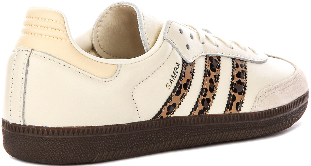 Adidas Samba OG J In Cream Leopard For Junior