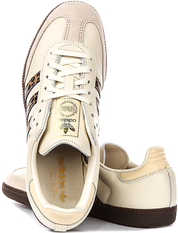 Adidas Samba OG J In Cream Leopard For Junior