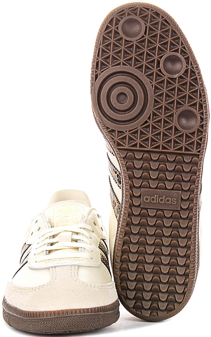 Adidas Samba OG J In Cream Leopard For Junior