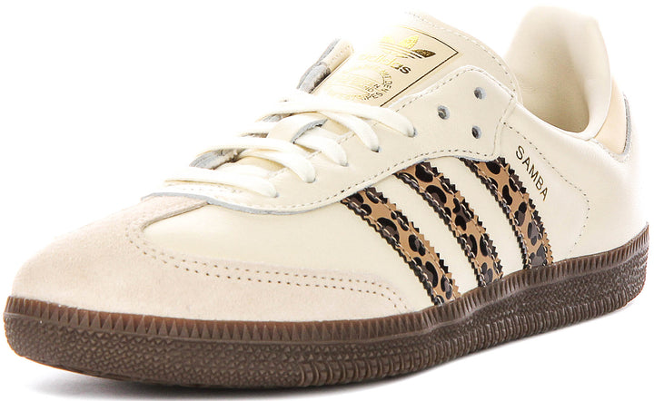 Adidas Samba OG J In Cream Leopard For Junior