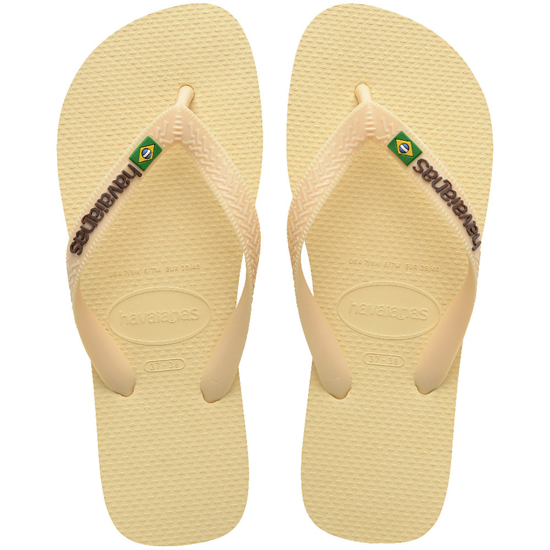 Havaianas Brasil Logo In Butter cream Flip Flop