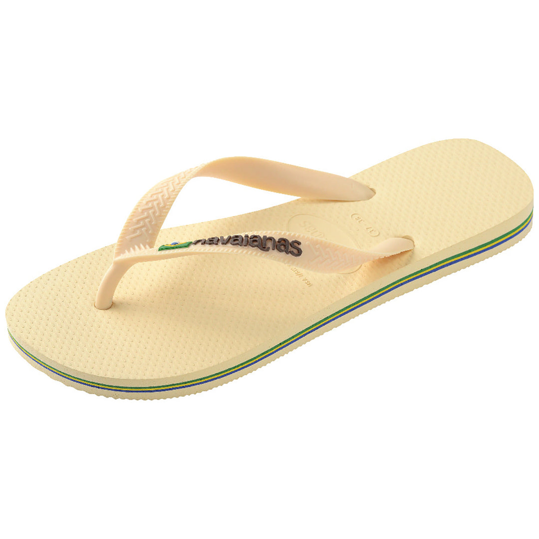 Havaianas Brasil Logo In Butter cream Flip Flop