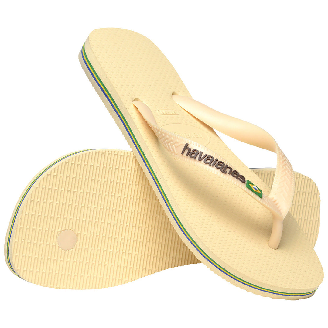 Havaianas Brasil Logo In Butter cream Flip Flop