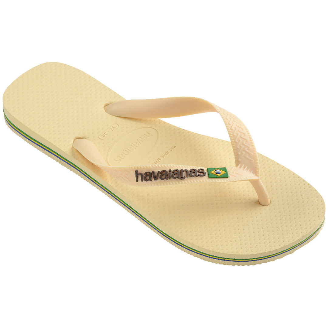 Havaianas Brasil Logo In Butter cream Flip Flop