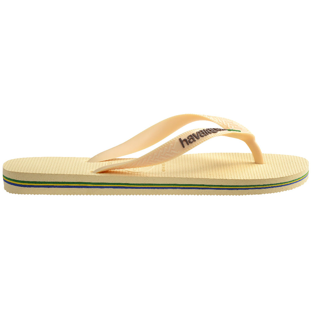 Havaianas Brasil Logo In Butter cream Flip Flop
