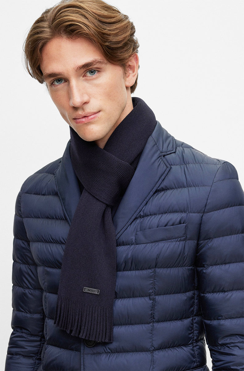 Boss Albas Scarf In Dark Blue