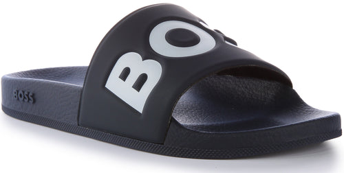 Boss Aryeh Slid para hombre en sandalias sintéticas azul oscuro